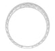 Art Deco Curved Engraved Wheat Wedding Band in White Gold