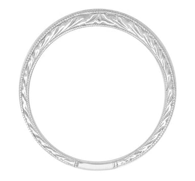 Art Deco Curved Wheat Wedding Band in Platinum - alternate view