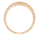 Curved Engraved Wheat Art Deco Wedding Band in 14 Karat Pink ( Rose ) Gold