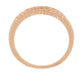 Art Deco Curved Engraved Wheat Diamond Wedding Band in 14 Karat Pink ( Rose ) Gold