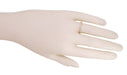 Art Deco White Sapphire Engraved Curved Wheat Engraved Wedding Band in 14 Karat Rose ( Pink ) Gold
