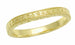 Art Deco Yellow Gold Curved Engraved Wheat Wedding Band with Milgrain Edges