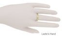 Art Deco Yellow Gold Millgrain Edged Hand Engraved Wheat Wedding Ring - 4mm Wide