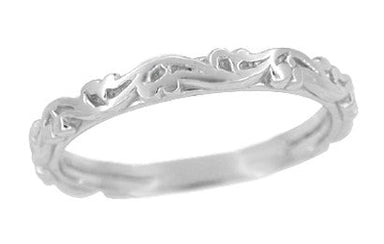 Art Deco Scrolls Wedding Band in Platinum