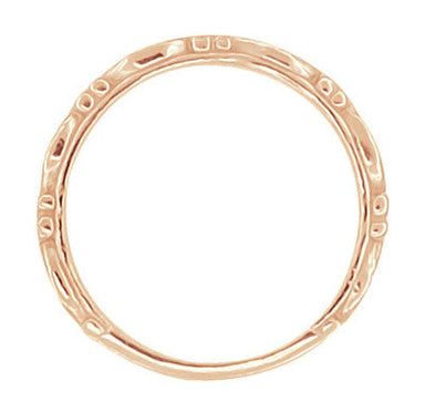 Art Deco Scrolls Wedding Band in 14 Karat Rose ( Pink ) Gold - alternate view