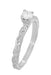 Art Deco Scrolls Diamond Engagement Ring in 14 Karat White Gold