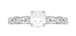 Art Deco Scrolls Diamond Engagement Ring in 14 Karat White Gold