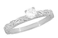 Art Deco Scrolls Diamond Engagement Ring in 14 Karat White Gold
