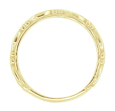 Yellow Gold Art Deco Antique Scrolls Wedding Band - Item: R639Y10 - Image: 2