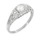 Art Deco Filigree Palladium Diamond Engagement Ring