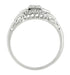 Art Deco Filigree Palladium Diamond Engagement Ring