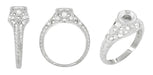 Art Deco Filigree Platinum Engagement Ring Setting for a 1/4 - 1/3 Carat Diamond