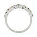 1960's Style Cocoa Brown Diamond, Yellow Diamond, and White Diamond Floral Wedding Band in 14K White Gold
