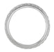 Side of R652P Platinum Antique Wedding Band with Wheat Carving 2.5mm Wide