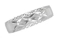 Mens 1980's Style Criss Cross Radiant Stars Diamond Wedding Band Ring in 14 Karat White Gold