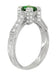 Art Deco 0.68 Carat Princess Cut Tsavorite Garnet and Diamond Engagement Ring in 18 Karat White Gold