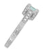Art Deco 3/4 Carat Aquamarine Castle Engagement Ring in 18 Karat White Gold