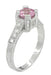 Art Deco Pink Sapphire Castle Engagement Ring in 18 Karat White Gold