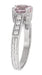 Art Deco 1 Carat Pink Tourmaline Castle Engagement Ring in 18 Karat White Gold