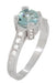 Art Deco Castle 3/4 Carat Aquamarine Engagement Ring in Platinum