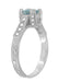 Art Deco Castle 3/4 Carat Aquamarine Engagement Ring in Platinum