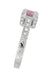 Art Deco 1 Carat Pink Sapphire Engraved Castle Engagement Ring in Platinum
