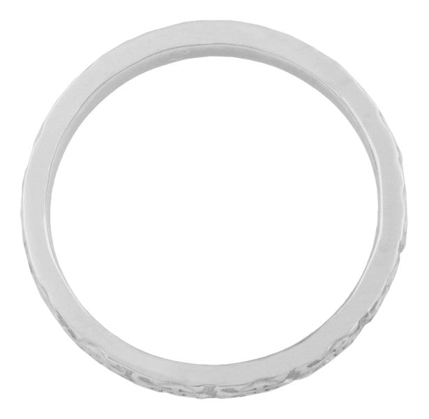 Love Anchor & Cross Vintage Engraved Wedding Band in White Gold - 3mm - Item: R667W10 - Image: 2