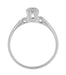 Retro Moderne Antique 14 Karat White Gold Diamond Engagement Ring