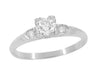 Retro Moderne Antique 14 Karat White Gold Diamond Engagement Ring