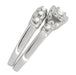Lucky Clover Retro Moderne White Sapphires Wedding Set in 14K White Gold