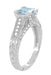 Art Deco X & O Kisses 3/4 Carat Princess Cut Aquamarine Engagement Ring in 18 Karat White Gold