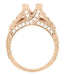 X & O Kisses 3/4 Carat Princess Cut Diamond Engagement Ring Setting in 14 Karat Rose ( Pink ) Gold