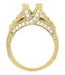X & O Kisses Yellow Gold 3/4 Carat Princess Cut Diamond Engagement Ring Setting