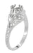 Antique Style Edwardian Filigree 3/4 to 1 Carat Engagement Ring Mounting in White Gold for a 6mm Round Stone