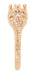 Antique Style Filigree Edwardian Engagement Ring Semimount for a 1.00 to 1.30 Carat Round Diamond in 14 Karat Rose ( Pink ) Gold