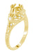 Edwardian Yellow Gold Antique Style 1.00 to 1.30 Carat Filigree Engagement Ring Mounting for a 6.3 - 7.3mm Round Stone