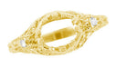 Edwardian Yellow Gold Antique Style 1.00 to 1.30 Carat Filigree Engagement Ring Mounting for a 6.3 - 7.3mm Round Stone