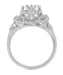 Antique Style Edwardian Filigree 3/4 to 1 Carat Engagement Ring Mounting in White Gold for a 6mm Round Stone