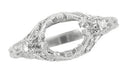 Edwardian Antique Style 3/4 to 1 Carat Filigree Platinum Engagement Ring Mounting with Side Diamonds