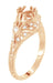 Edwardian Antique Style Filigree 3/4 - 1 Carat Round Diamond Engagement Ring Mounting in 14 Karat Rose ( Pink ) Gold