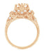 Edwardian Antique Style Filigree 3/4 - 1 Carat Round Diamond Engagement Ring Mounting in 14 Karat Rose ( Pink ) Gold