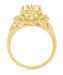 Antique Style Edwardian 3/4 - 1 Carat Round Filigree Engagement Ring Semimount in Yellow Gold - 14K or 18K