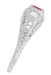Filigree 3 Stone Ruby and Diamond Edwardian Trilogy Engagement Ring in 14 Karat White Gold