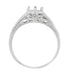 Platinum Art Deco Scrolls & Wheat Filigree Vintage Inspired Engagement Ring Setting for a 3/4 Carat Round Diamond