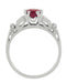 Ruby and Diamonds Art Deco Engagement Ring in 18 Karat White Gold