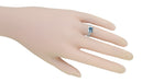X & O Kisses 1 Carat Princess Cut Aquamarine Engagement Ring in 18 Karat White Gold