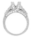Platinum X & O Kisses 1 Carat Princess Cut Diamond Art Deco Engagement Ring Setting