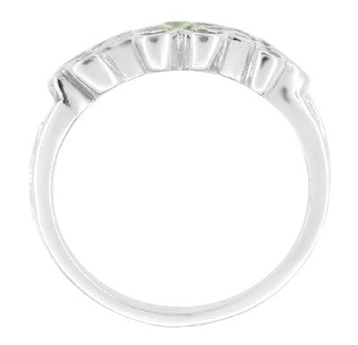 1960's Mod Enameled Flowers Ring in 14 Karat White Gold - Item: R705 - Image: 2
