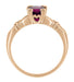 14 Karat Rose Gold Art Deco Hearts & Clovers Solitaire Rhodolite Garnet Engagement Ring