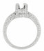 Art Deco Platinum Crown 1 Carat Diamond Engagement Ring Setting